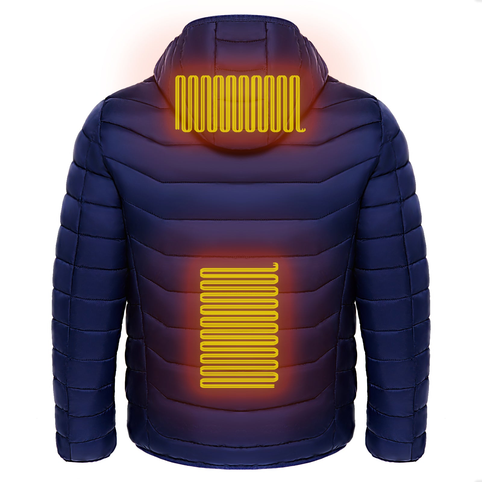 men & women Heated Puffer Jacket Electric Heating Coat Insulated Hood Windbreaker 9Heat Zones